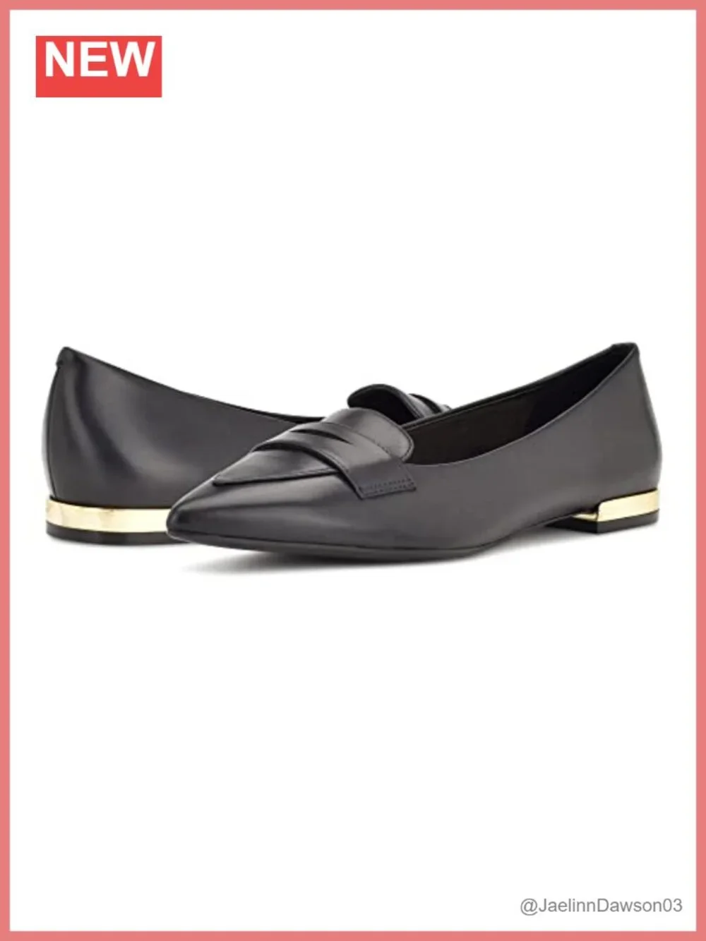 Nine West Lallin Women's Leather Ballet Flats Pointed Toe Slip On